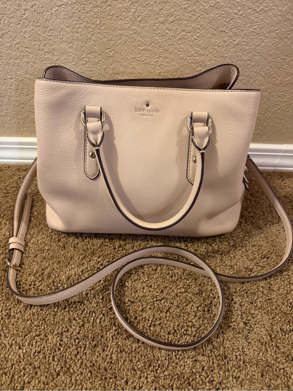 Authentic Kate Spade pebble leather satchel - blush pink